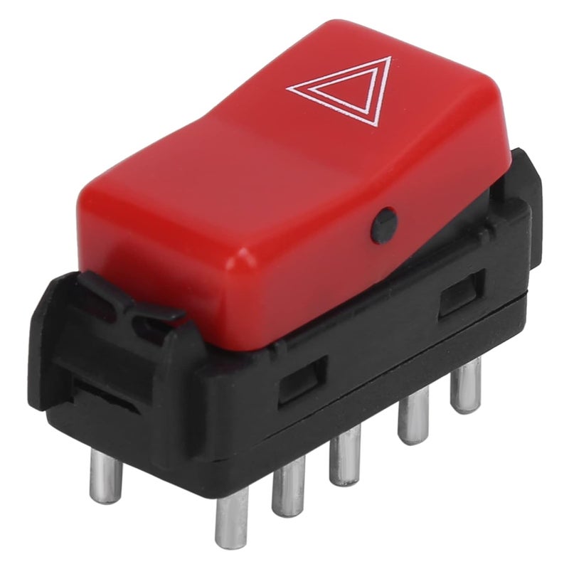 EVGATSAUTO Warning Flasher Switch, Warning Hazard Light Emergency Flasher Switch 1248200110 Red Replacement for W124 W201 W202 - Image 1